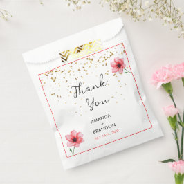 Chic Blush Pink Floral Confetti Frame Wedding
