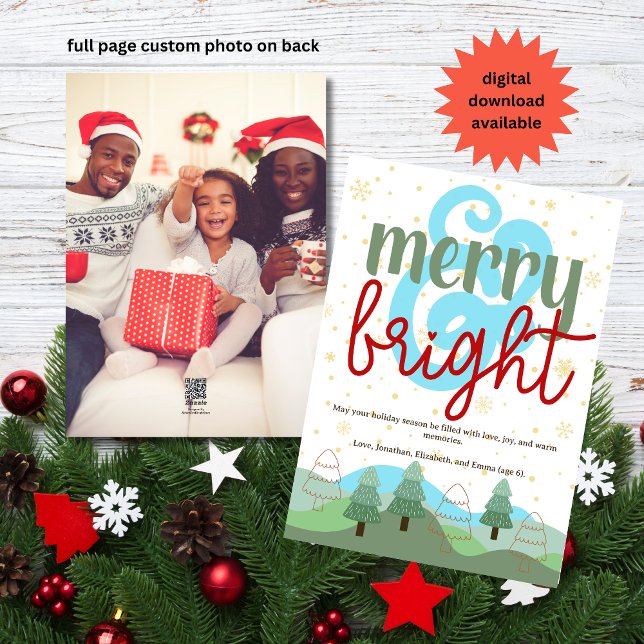 Chic Bohemian Jul Fullt Page Photo Julkort (Skapare uppladdad)