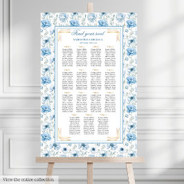 Chic Bohemian Light Blue Guld Gnistra Sitttecken f Poster