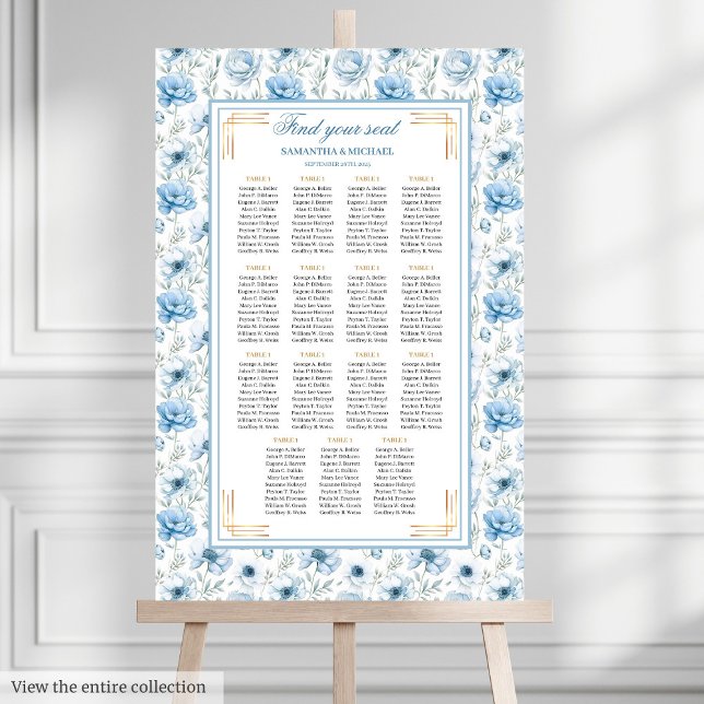 Chic Bohemian Light Blue Guld Gnistra Sitttecken f Poster (Chic Bohemian Light Blue Gold Sparkle Seating Char Poster)