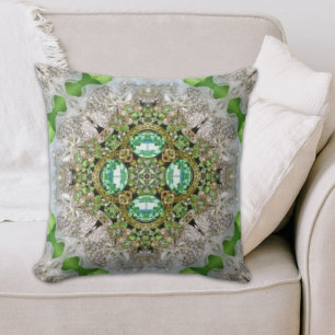 Chic Bohemian Vintage Mode teal emerald grönt Kudde