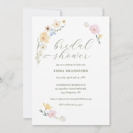 Chic Bohemsk Pastell Vilda Blommor Inbjudningar