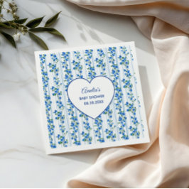 Chic Boho Blå Vildblomma Pojke Blommig Bebis Showe Pappersservett