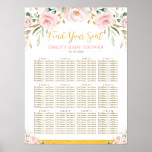 Chic Boho  Blommigt Baby Shower Sittar för barn i  Poster