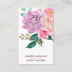 Chic Boho Blommigt Bloom Social Media Icons Visitkort