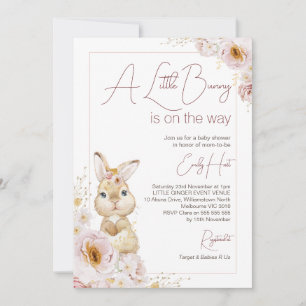 Chic Boho Blommigt Bunny Baby Shower Inbjudningar