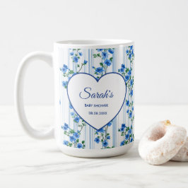 Chic Boho Blue Wildflower Boy floral Baby Shower  Kaffemugg
