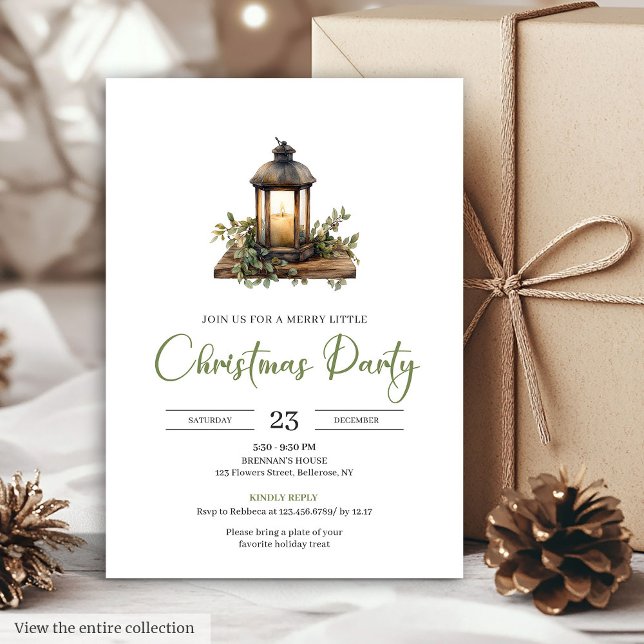 Chic Boho Botanical Earthy Holiday Party Invites Inbjudningar (Chic Boho Botanical Earthy Holiday Party Invitation)