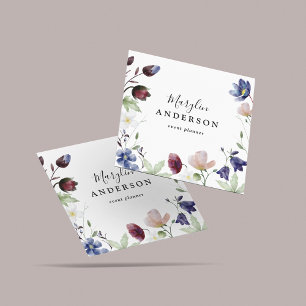 Chic Boho Botanical Wildblommor Femanine Fyrkantigt Visitkort