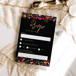 Chic boho bright vild Blommor bröllop OSA Inbjudningar