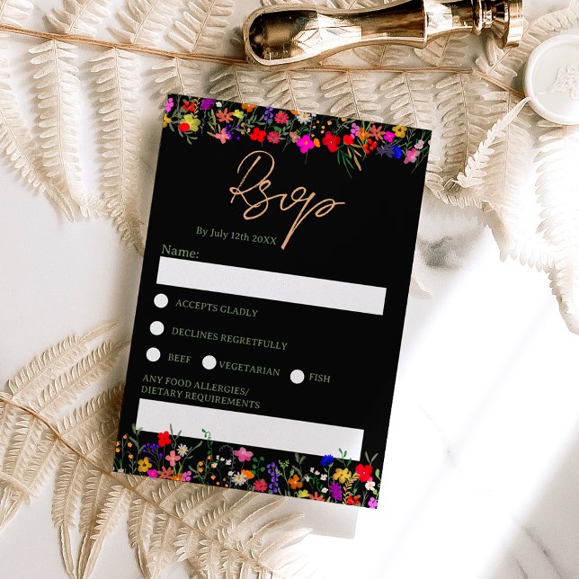 Chic boho bright vild Blommor bröllop OSA Inbjudningar (Skapare uppladdad)