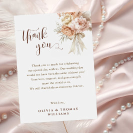 Chic Boho Bröllop Creamy Pastel Blommigt Tack Kort