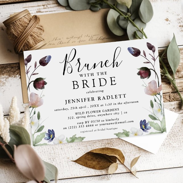 Chic Boho Bröllop Vildblomma Bröllopsbrunch Inbjudningar (Skapare uppladdad)