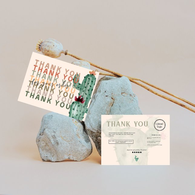 Chic boho cactus & Succulents order tacka dig Visitkort (Skapare uppladdad)