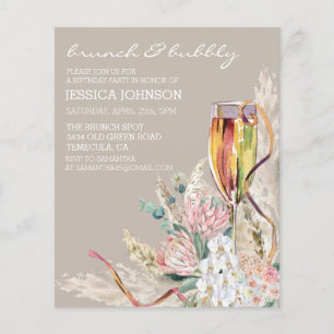 Chic Boho Champagne Brunch Bubbly Födelsedagsfest 