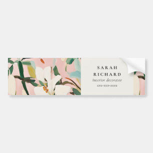 Chic Boho Colorful Rosa Teal Grönt Målad Blommigt Bildekal