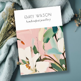 Chic Boho Colorful Rosa Teal Paated Blommigt Haipi Visitkort