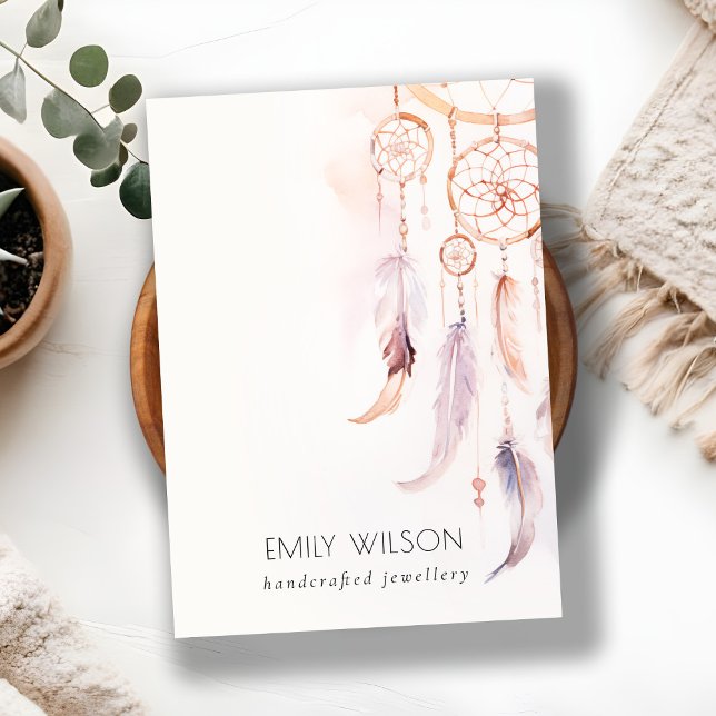 Chic Boho Dreamcatcher Blank Jewelry Visning Visitkort (Skapare uppladdad)