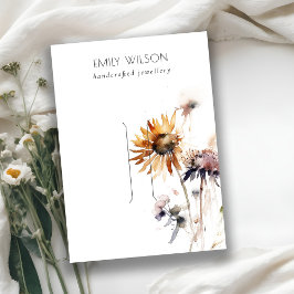 Chic Boho Dry Wildblomhairpin Visning Template Visitkort