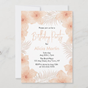 Chic Boho Dusty Flower Handflatan Löv födelsedag Inbjudningar