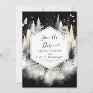 Chic Boho Enchanted Forest Bröllop Spara Datumet