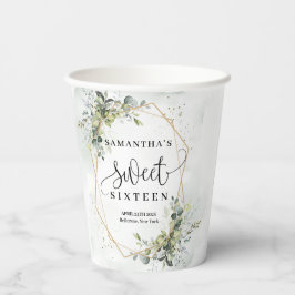 Chic boho eucalyptus greenery guld 16-årsdagen