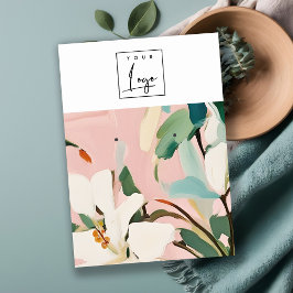 Chic Boho färgfläckad Blommigt Logotyp för ararrer Visitkort