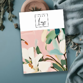 Chic Boho Färgfläckad Blommigt Logotypen Necklace Visitkort