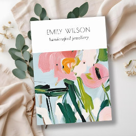 Chic Boho färgfull färgad Blommigt Necklace Earrin Visitkort