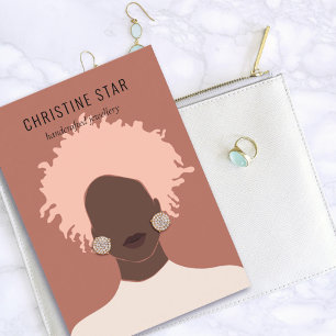 Chic Boho Female Silhouette Earring Visning Card Visitkort