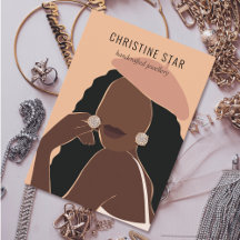 Chic Boho Female Silhouette Earring Visning Card