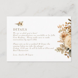 Chic Boho Flowers | Blommor | Uppgifter om Bröllop Tilläggskort