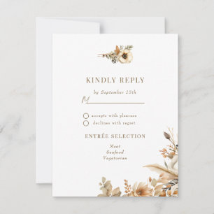 Chic Boho Flowers   Fallblommor Bröllop OSA Kort