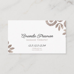 Chic Boho Glitter massage Therapist Visitkort