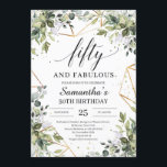 Chic Boho greenery foliage guld femtio och fantast Inbjudningar<br><div class="desc">Chic Boho grey foliage guld femtio och fantastiska inbjudningar,  kontakta mig för matchande artiklar eller för anpassning,   Ro ©</div>