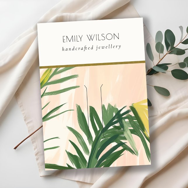 Chic Boho  Grönt Tropical Handflatan Löv Hairpin Visitkort (Skapare uppladdad)