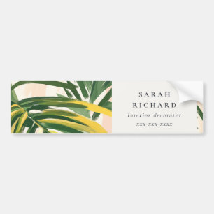 Chic Boho Grönt Tropical Handflatan Lövs Beach Bildekal