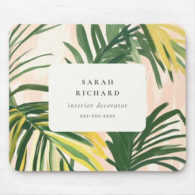 Chic Boho  Grönt Tropical Handflatan Lövs Beach Musmatta (Framsidan)