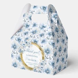 Chic Boho Light Blue Guld Bröllop Tack box Presentaskar