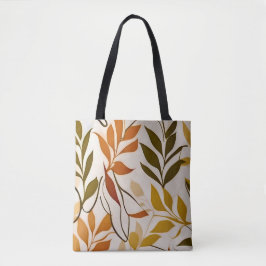 Chic boho line art big höst löv vektor tygkasse