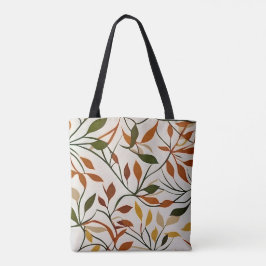 Chic boho line art höst löv vektor abstrakt tygkasse