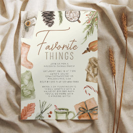 Chic Boho Mysigt Helgdag Favorite Sak Party Inbjudningar