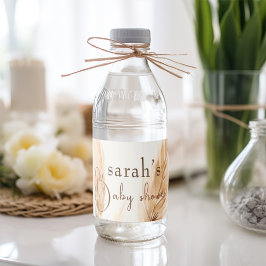 Chic boho Pampas gräskvinna Babydusch Vattenflaskor Etikett