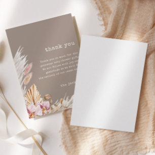 Chic Boho Pampas Grass Baby Shower - tack för ditt Inbjudningar