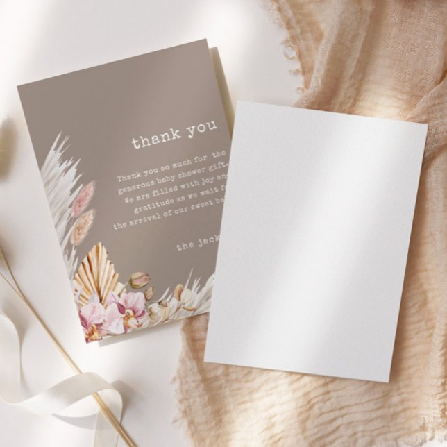 Chic Boho Pampas Grass Baby Shower - tack för ditt Inbjudningar (Skapare uppladdad)