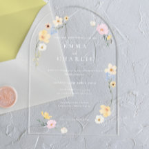 Chic Boho Pastel Wildblommor Vår Sommaren Bröllop