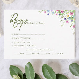 Chic boho (slädblommor) Bröllop OSA Kort