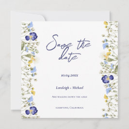 Chic boho (slädblommor) Bröllop spara datum Datumet