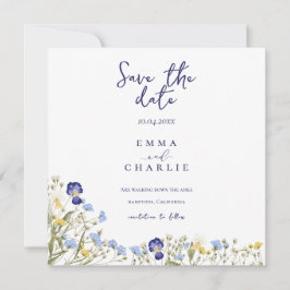 Chic boho (slädblommor) Bröllop spara datum Datumet