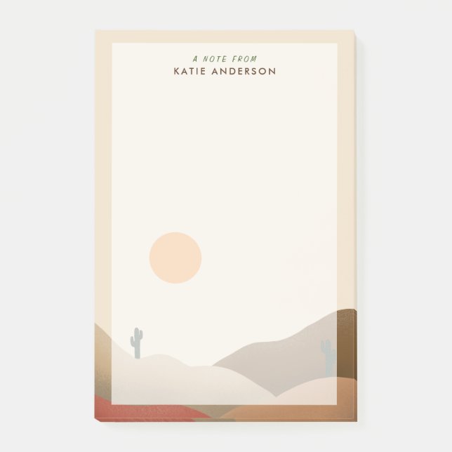 Chic Boho Terracotta Desert Cactus Post it Notes Post-it Block (Framsida)